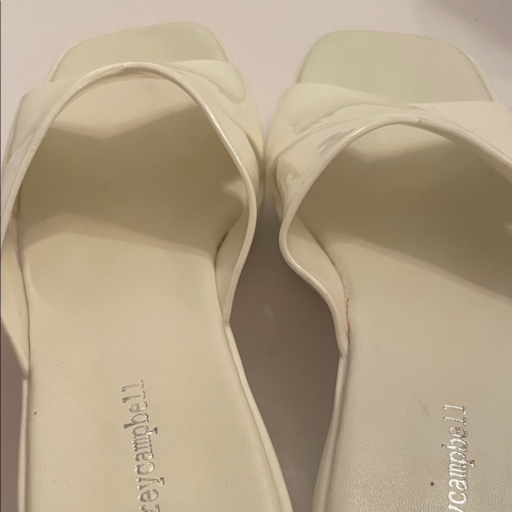 Jeffrey Campbell Cream Platform Mules Sandals - Picture 11 of 13